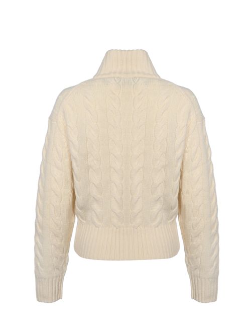Maglione dolcevita a trecce con zip e ricamo logo POLO RALPH LAUREN | 211972130003